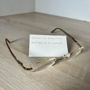 Daniel Swarovski S193 20 6051 23 KT GP Eyeglasses Rimless Brown 49-19-130